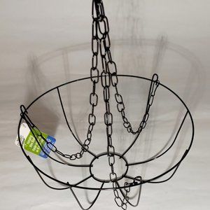 Garden Collection Hanging Wire Baskets Hook Chain Reusable Black Metal 10 inch
